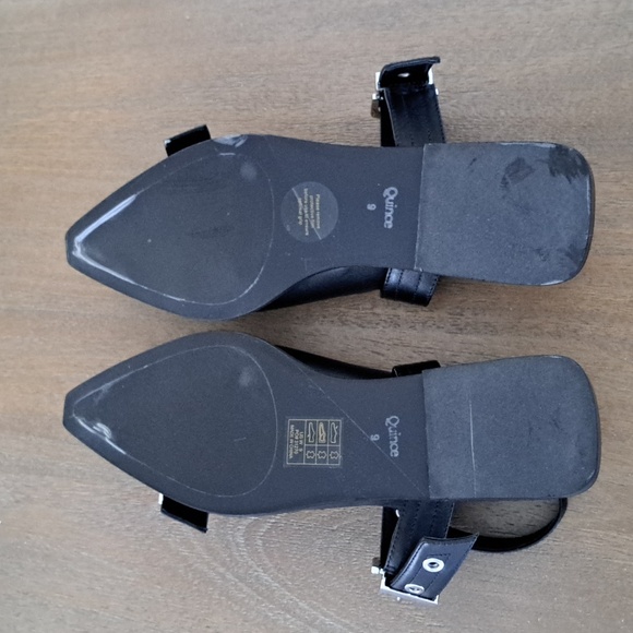 Quince Italian Leather Bold Buckle Slingback - Color: Black - Size: 9 - Picture 8 of 10